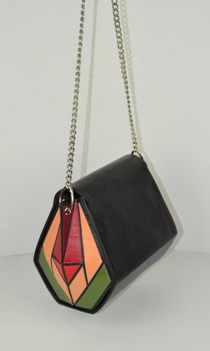 ART DECO ORIGAMI HANDBAG BLACK